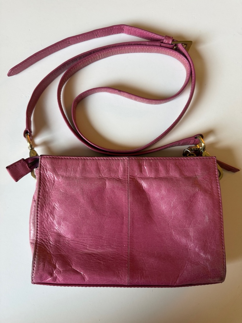 HOBO Rose Pink Leather Crossbody Bag